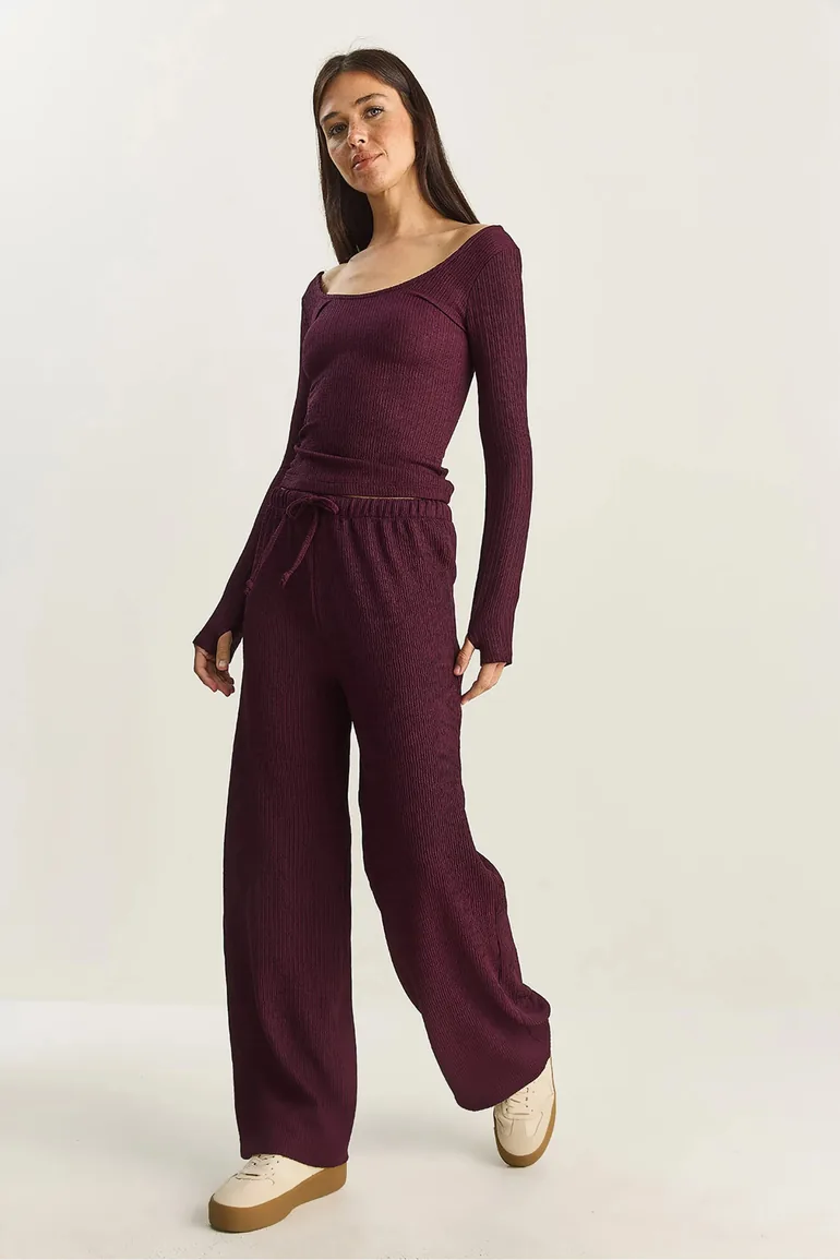 LUCCI High Waist Wide Leg Pants - 3