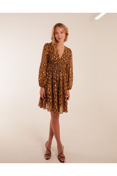 Shirred Waist Mini Dress