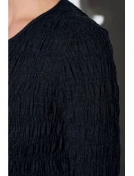 Dilvin Textured Knit Button-Front Blouse - 3