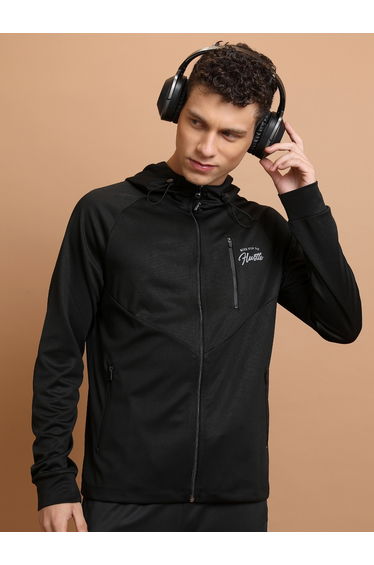 Panelled Regular Fit Hooded Jacket