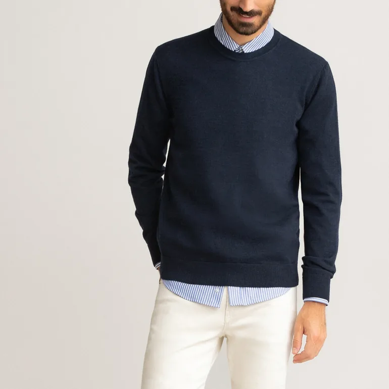 Merino Wool Jumper/Sweater with Crew Neck