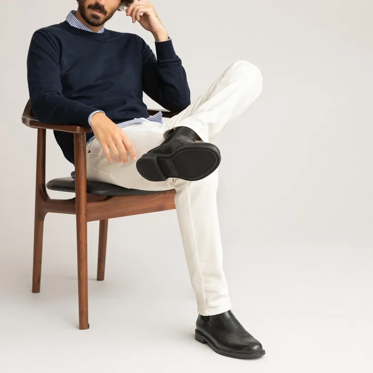 Merino Wool Jumper/Sweater with Crew Neck - 1