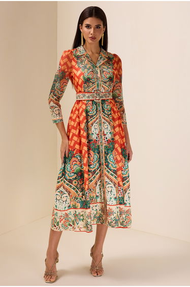 Éléonore Botanical Print Midi Dress