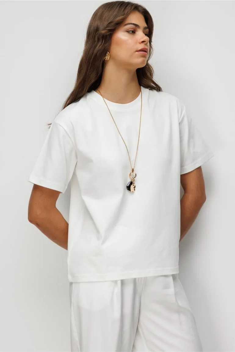 Mizalle Basic Plain Supreme T-Shirt - 2