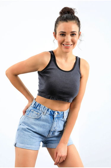 TOMMY Ribbed Sleeveless Crop Top