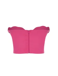 Fuchsia Crop Woven Bustier - 6