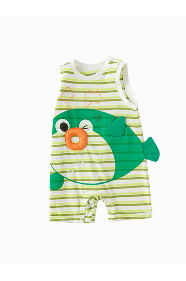 Unisex Bodysuit With Striped Pattern