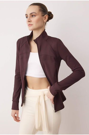 Dark Brown Diver/Scuba Knitted Sports Jacket