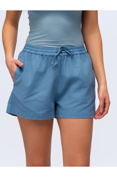 Linen Shorts - WASHED BLUE