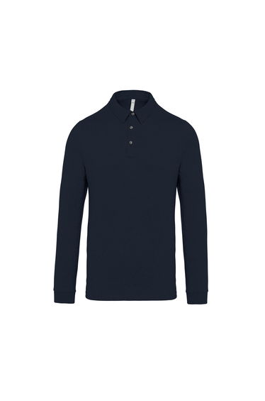 Kariban Mens Jersey Knit Long Sleeve Polo Shirt - Navy
