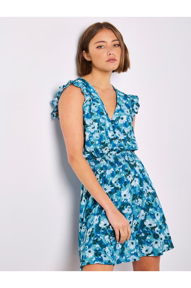 Floral Crepe Mini Dress