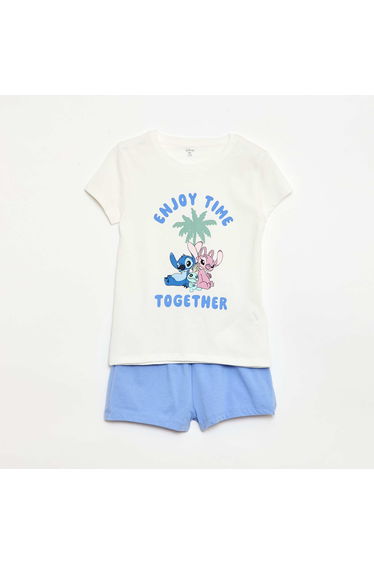 'Disney' 2-Piece Pajama Set: Shorts + T-shirt WHITE