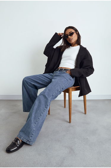 Rib Long Sleeve Fitted Top - white