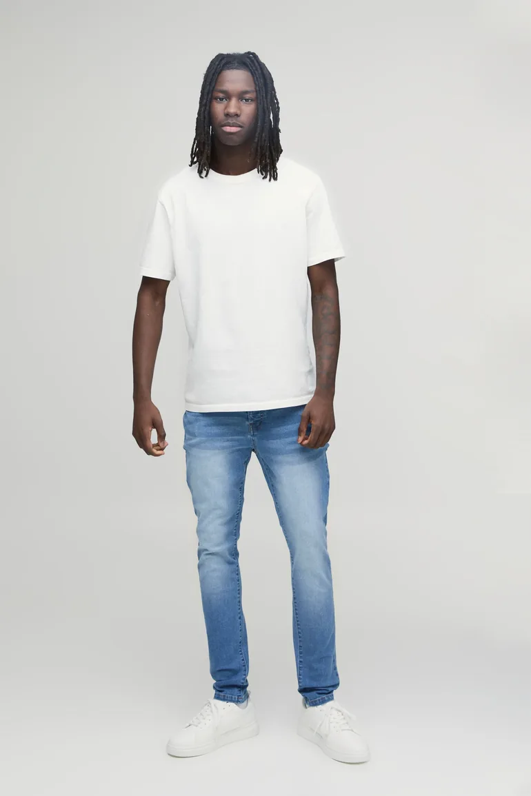 Basic Skinny Fit Jeans - mid blue - 3