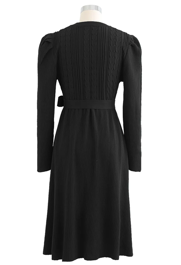 midi dress with gigot sleeves Printed satin midi dress with crossover neckline and gigot sleeves