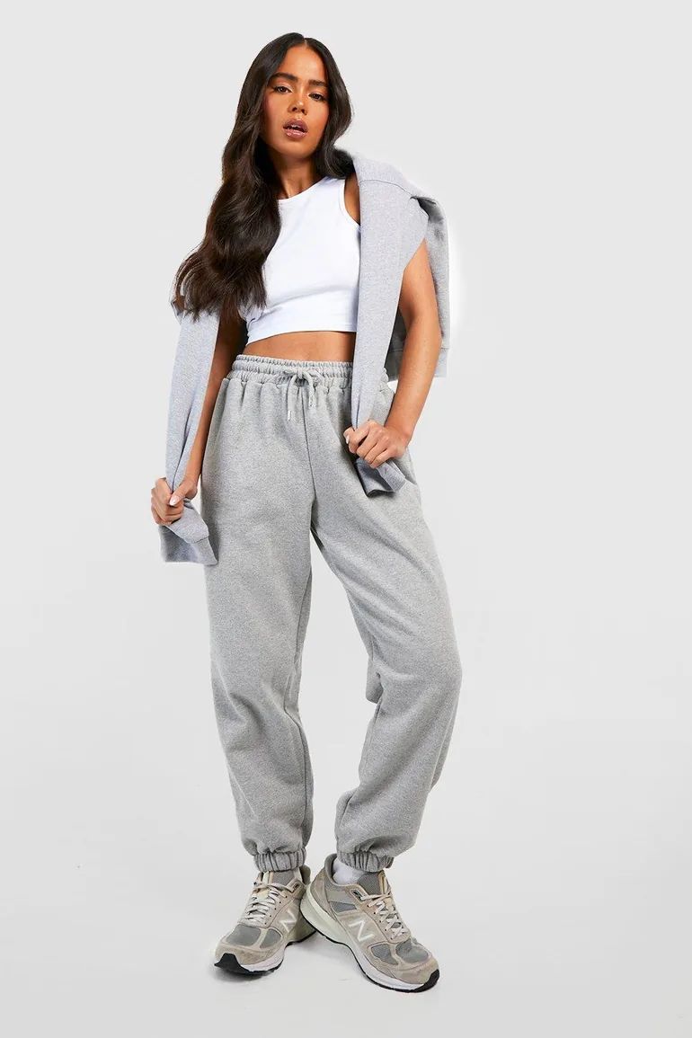 Petite Mix And Match Basic Oversized Jogger - grey marl - 2