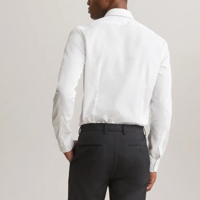 Cotton Slim Fit Shirt with Classic Collar and Long Sleeves - 3