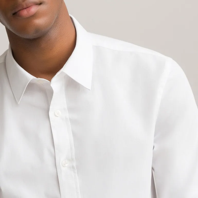 Cotton Slim Fit Shirt with Classic Collar and Long Sleeves - 2