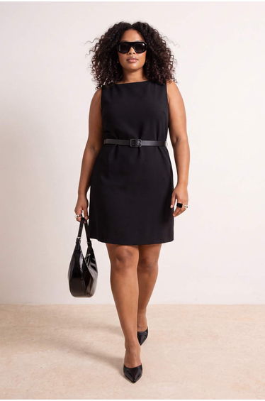 Black Woven Plus Size Dress