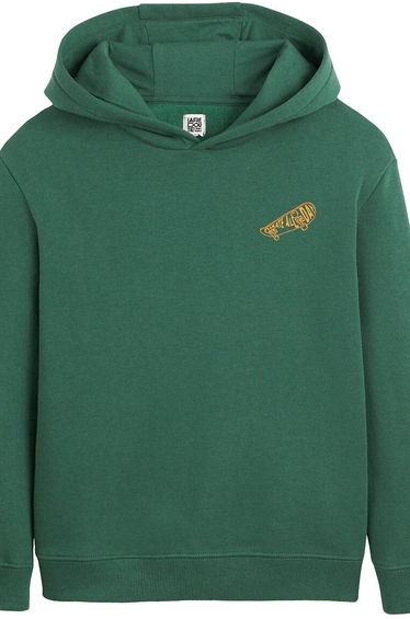 Cotton Mix Hoodie with Skateboard Print on Chest
