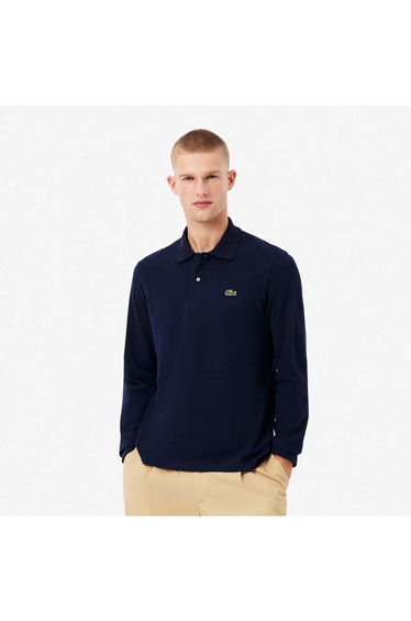 Long Sleeve Polo Shirt Navy Blue
