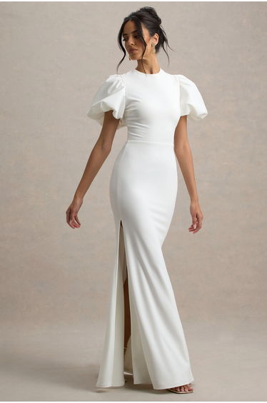Love Letters | White Puff-Sleeve Maxi Dress