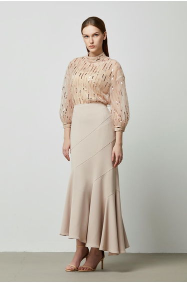 Fit and Flair Asymmetric Skirt