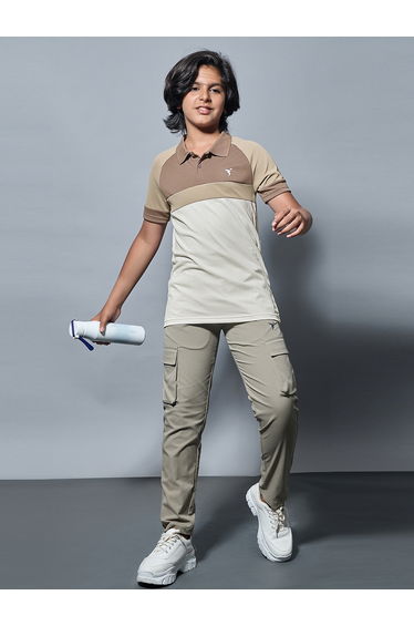 Boys Color Block Slim Fit Polo Sports T-Shirt