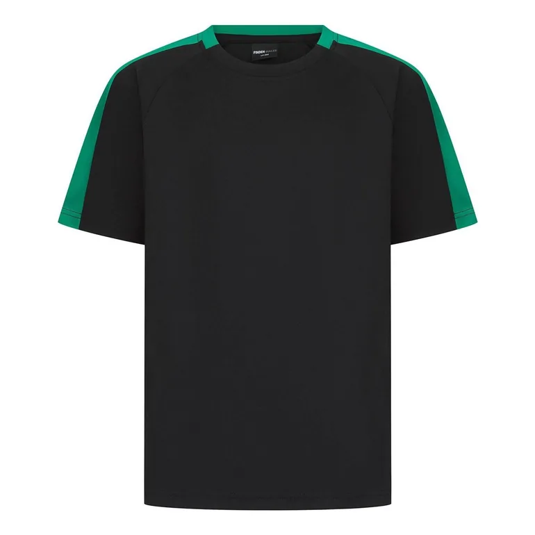 Finden & Hales Childrens/Kids Team T-Shirt - Black/Emerald