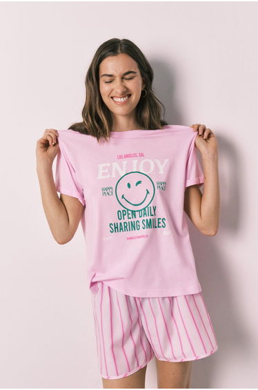 Pink cotton short pyjamas SmileyWorld®