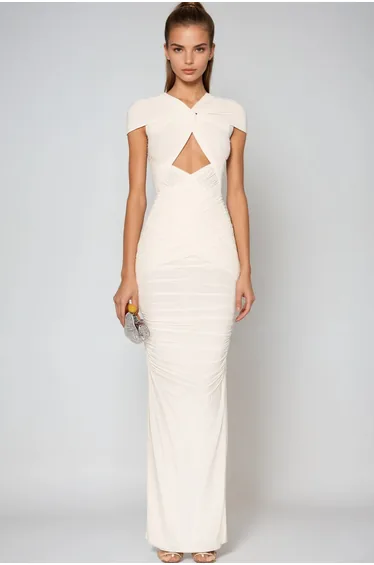 Danai Cutout Ruch Maxi Dress