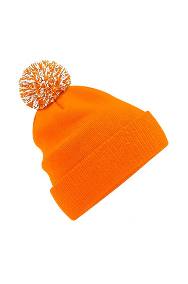 Beechfield Adults Unisex Snowstar Beanie - Orange/White