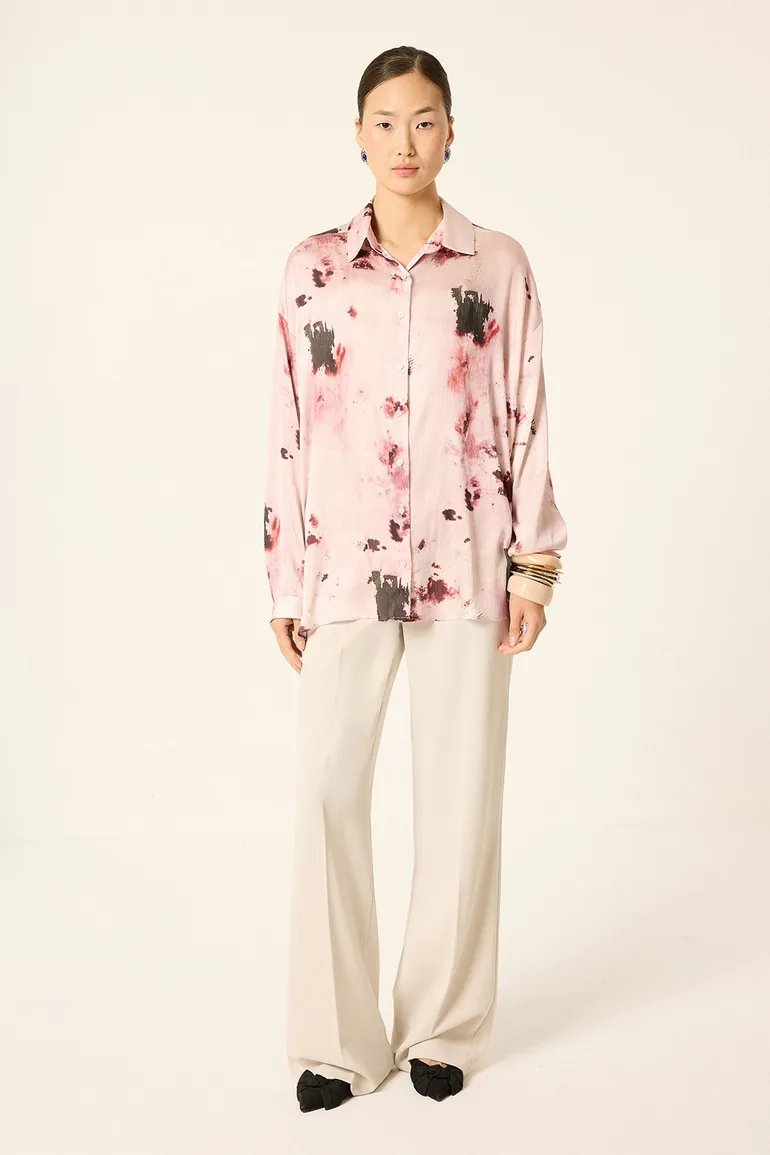 PATTERNED SATIN SHIRT