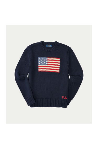 Kids Cotton Flag Jumper/Sweater with Crew Neck