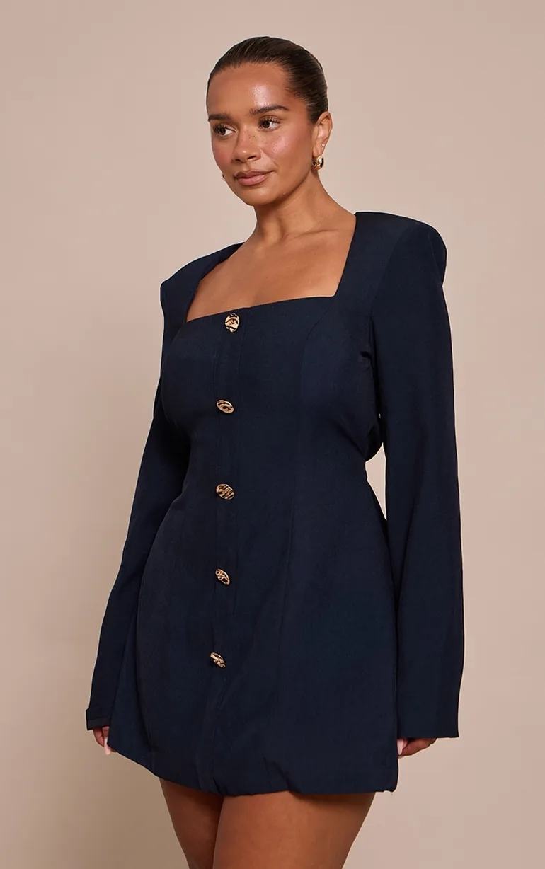 navy square neck mini dress Martie Mini Dress Navy