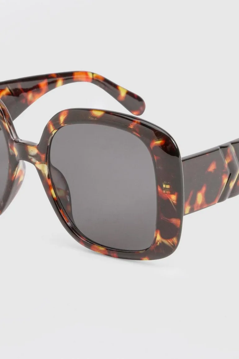 Tortoiseshell Oversized Sunglasses - dark brown - 3
