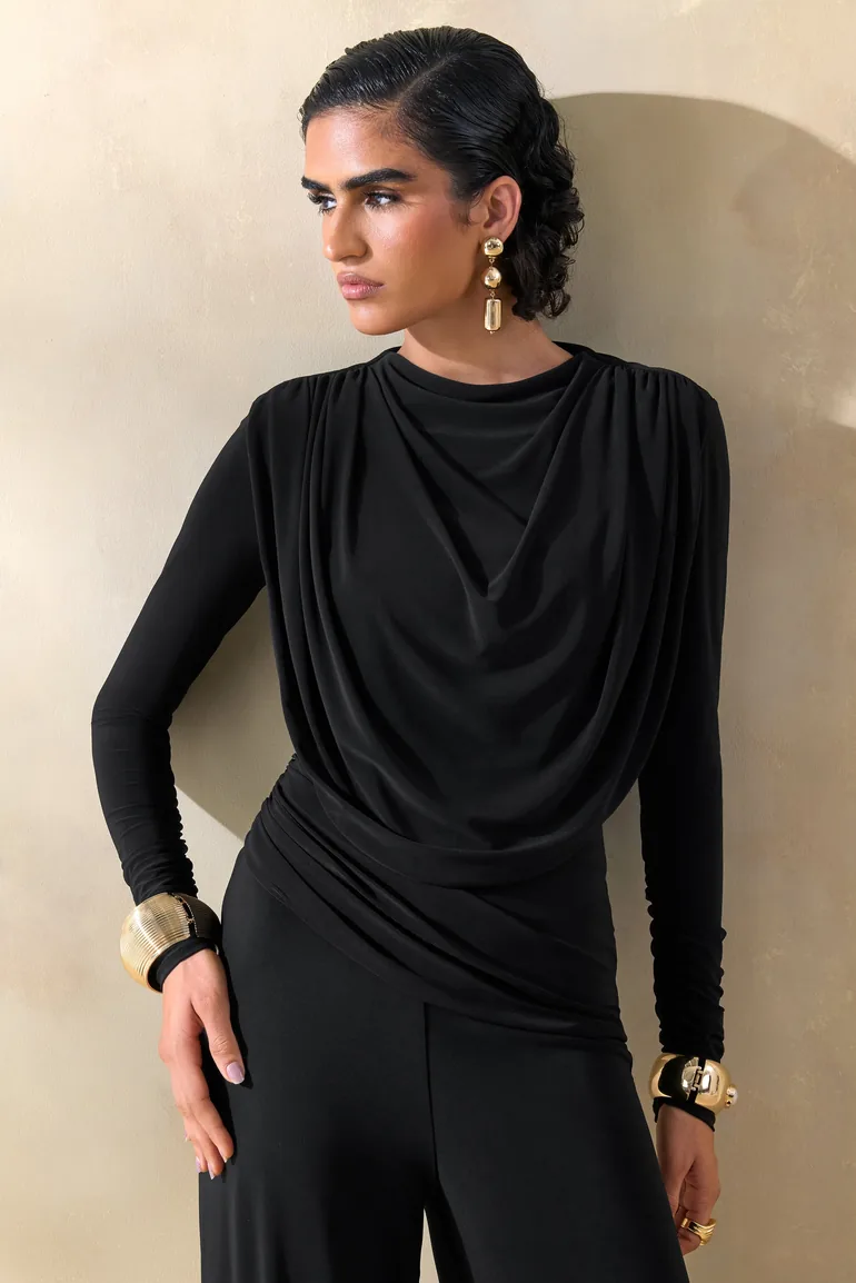 توب كلوب ال لندن أسود بأكمام طويلة - 2