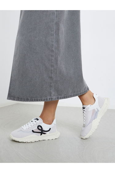 Mesh Insert Panelled Lace Up Sneakers