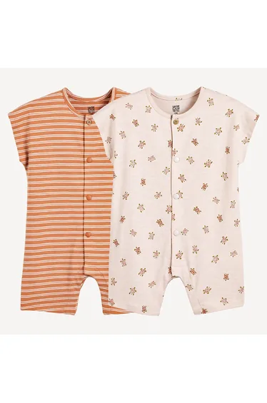 Pack of 2 Rompers in Printed Jersey