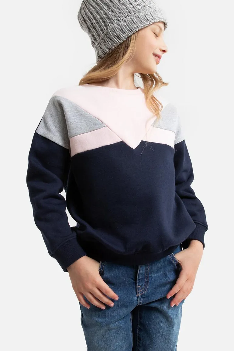 Cotton Mix Sweatshirt with Crew-Neck
