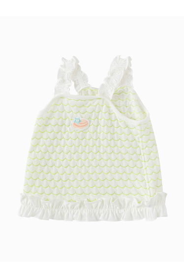 Girls' Sleeveless Top With Pleated Ruffles
