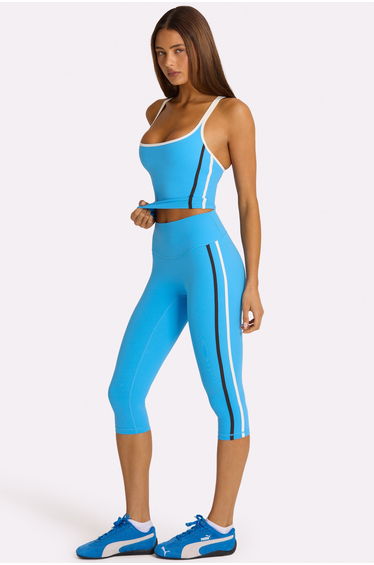 Soft Active Capri Leggings in Electric Blue