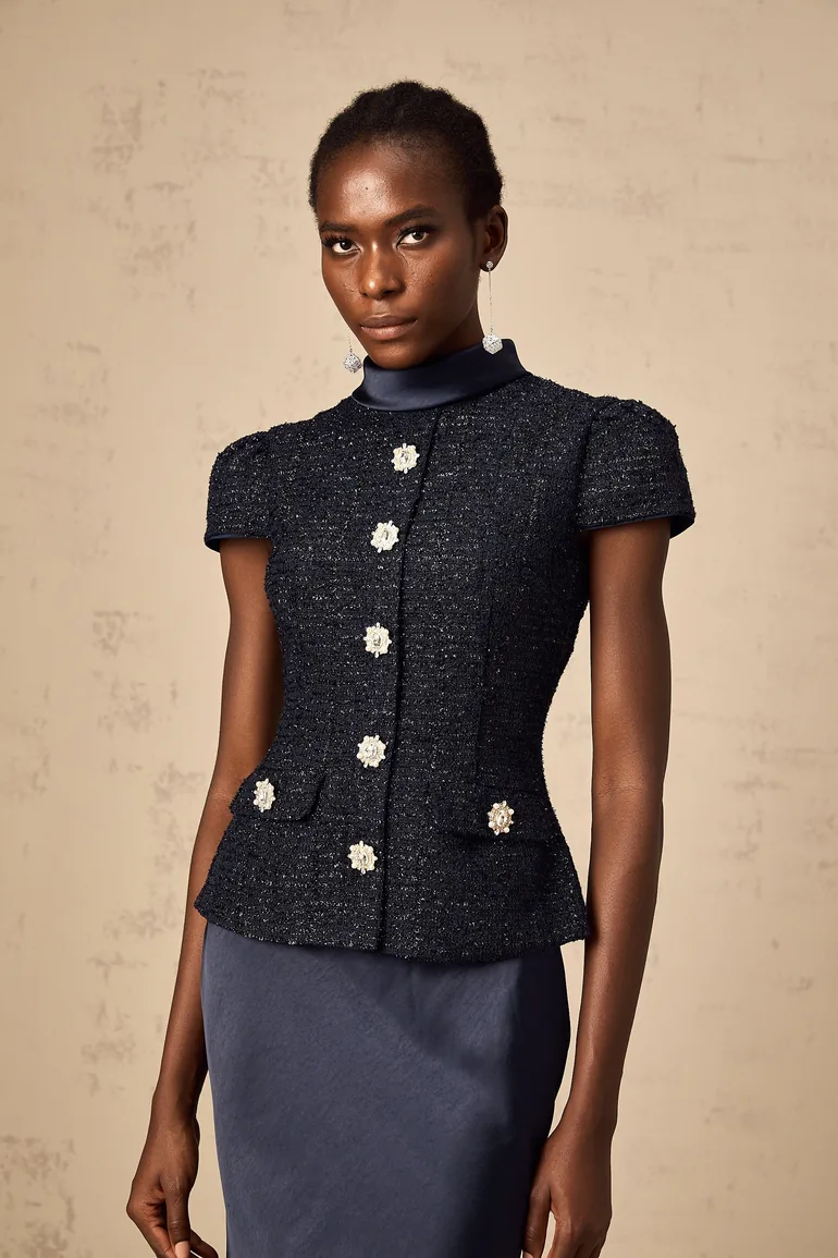 فستان ماكسي بشرائح بخصر بكشكش بيبلوم - أزرق - 13