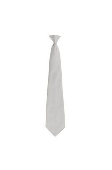 Premier Mens Fashion ”Colours” Work Clip On Tie - Silver