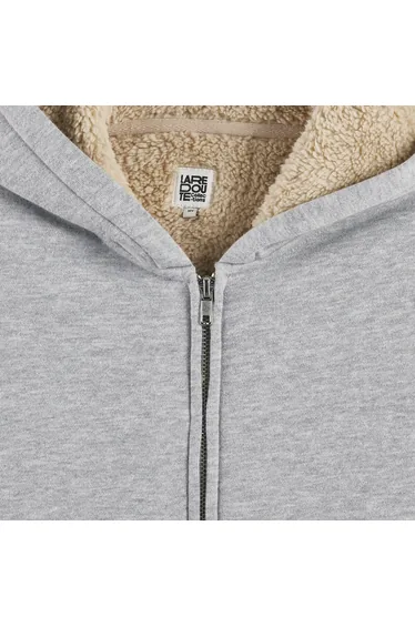 Zip-Up Hoodie with Sherpa-Lined Fleece