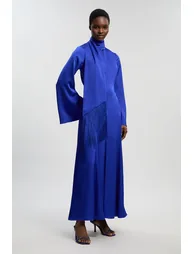 Cowl Neck Drape Woven Maxi Dress