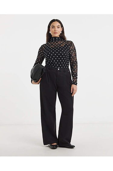 Spot Print Lace Top