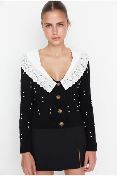 Cardigan - Black - Regular fit
