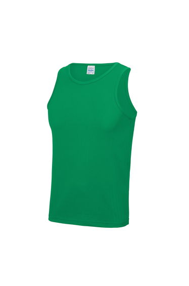 AWDis Just Cool Mens Sports Gym Plain Tank / Vest Top - Kelly Green