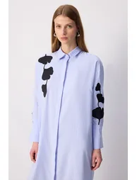 EMBROIDERY DETAILED SHIRT DRESS - 1